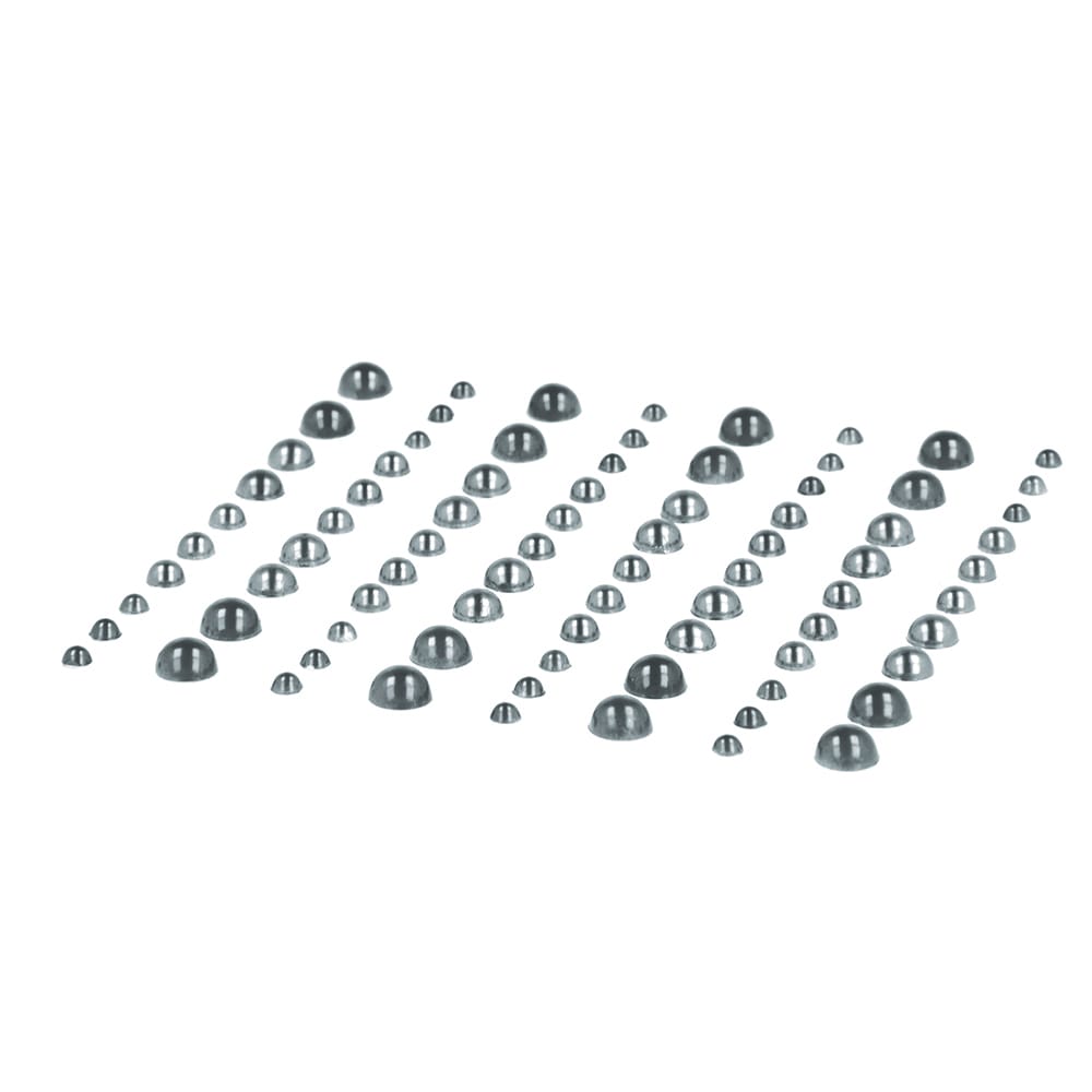 80 perles demi-cercles autocollantes argentées - Artemio