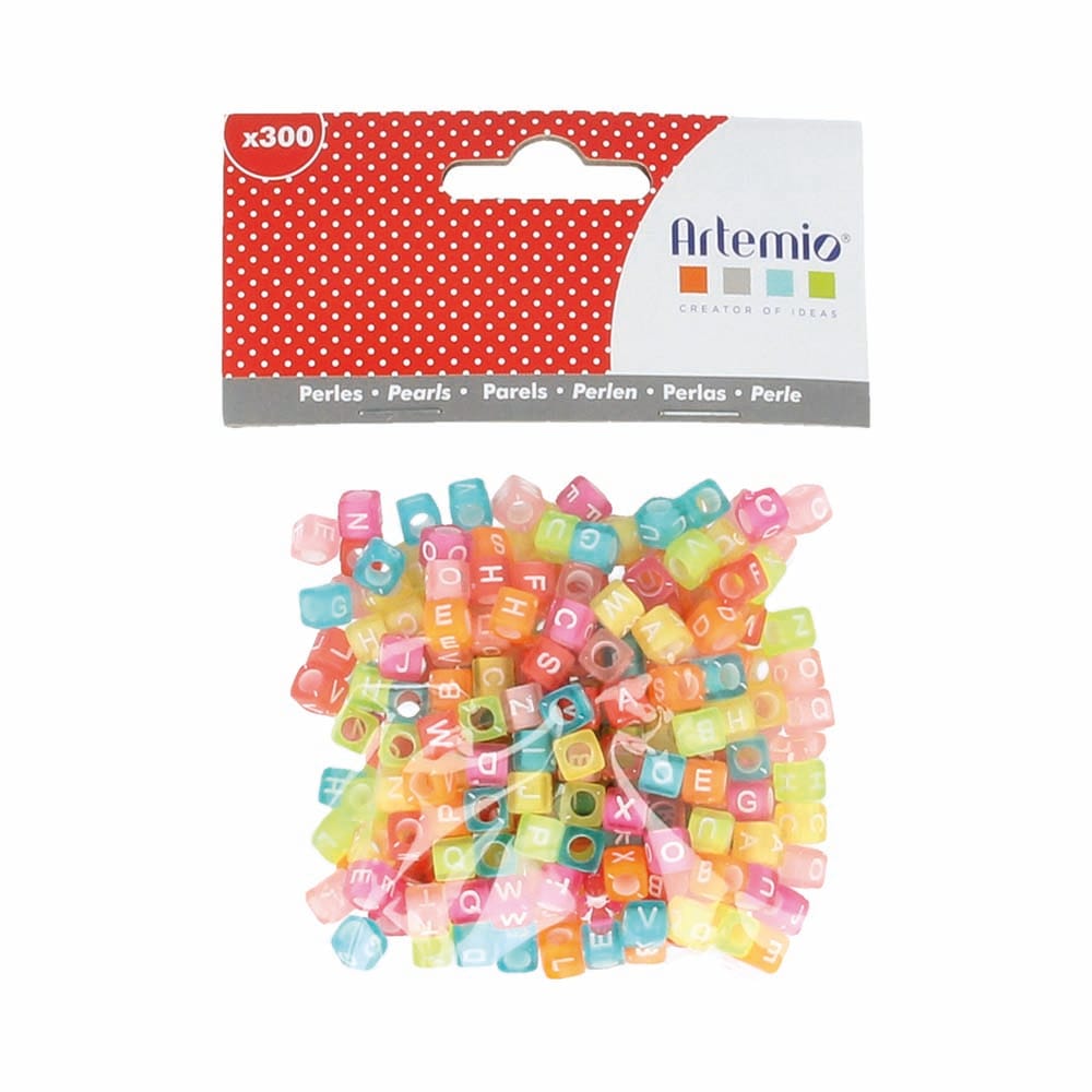 300 perles alphabet plastique 6 mm - Artemio