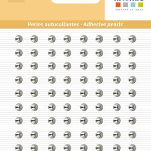 80 perles rondes autocollantes argentées - Artemio