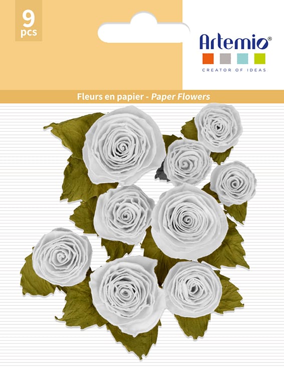 9 fleurs blanches papier - Artemio