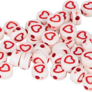 300 perles cœur plastique 7 mm - Artemip