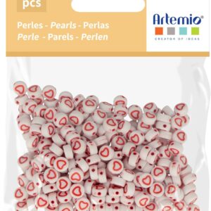 300 perles cœur plastique 7 mm - Artemip