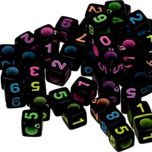 300 perles cubes chiffres plastique 6 mm - Artemio