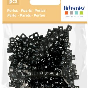 300 perles cubes chiffres plastique 6 mm - Artemio