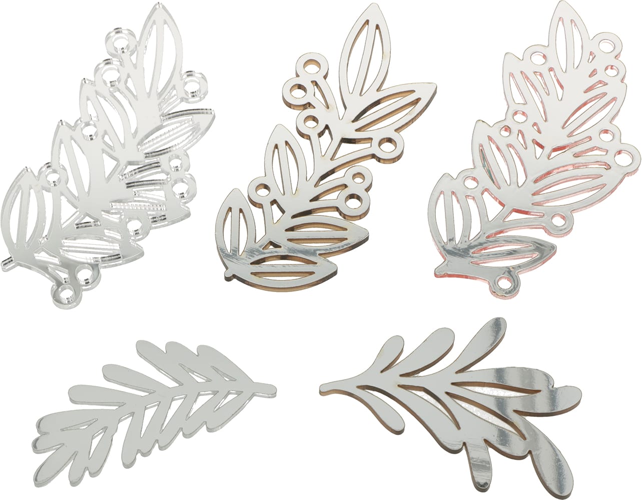5 silhouettes feuilles bicolores miroir - Artemio