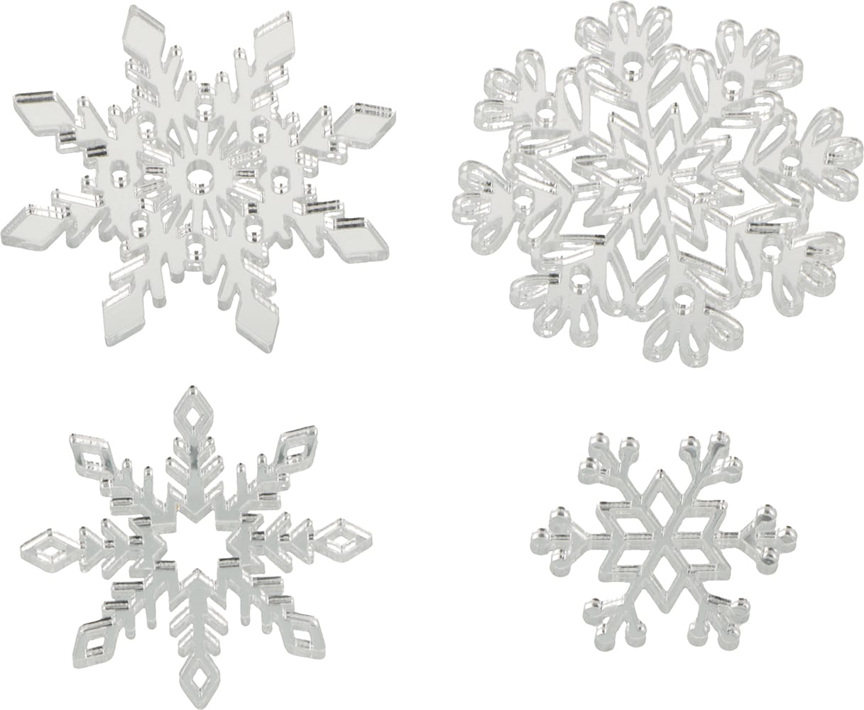 4 silhouettes flocons bicolores miroir - Artemio