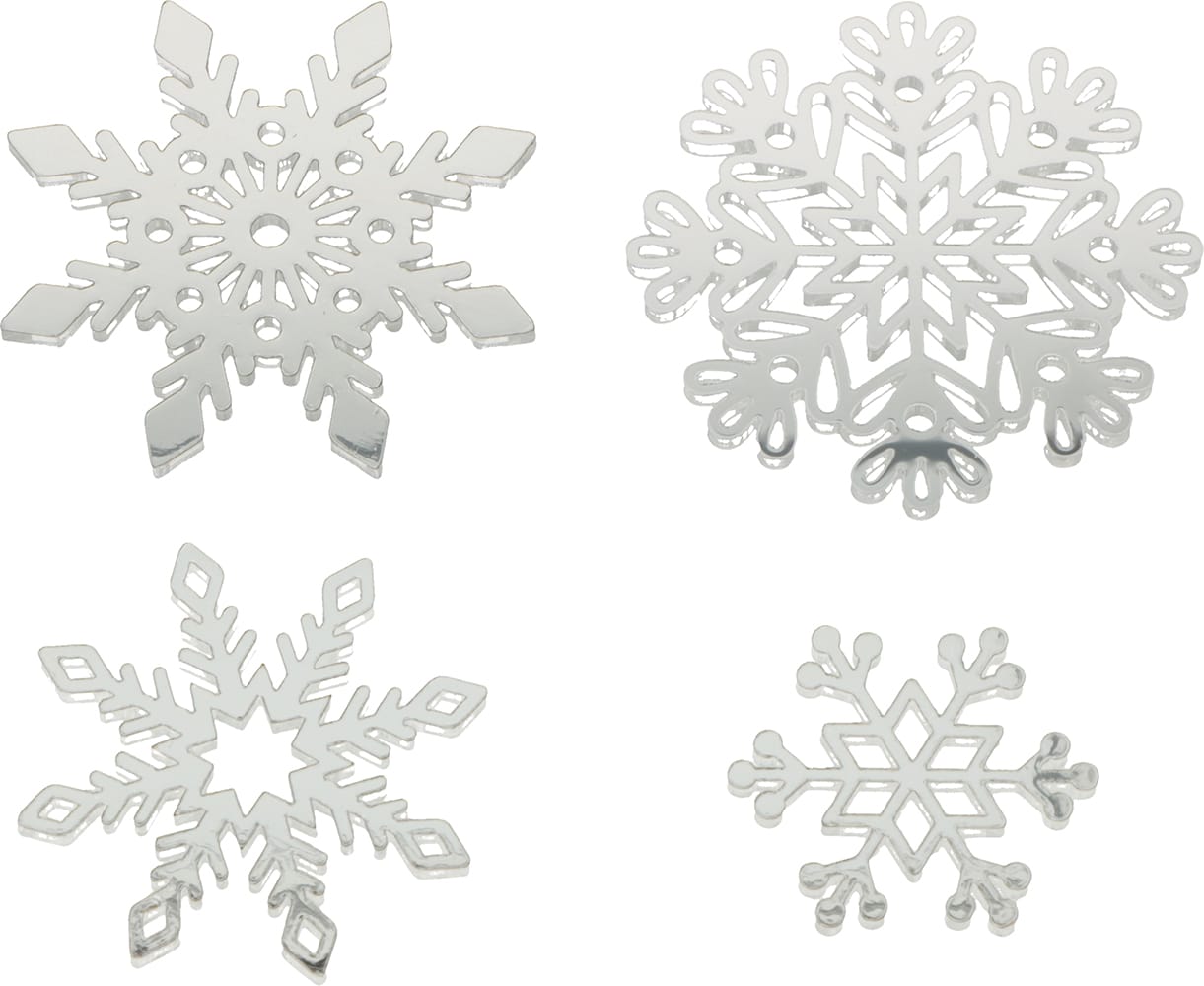 4 silhouettes flocons bicolores miroir - Artemio
