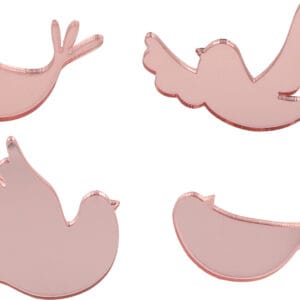 4 silhouettes oiseaux bicolores miroir - Artemio