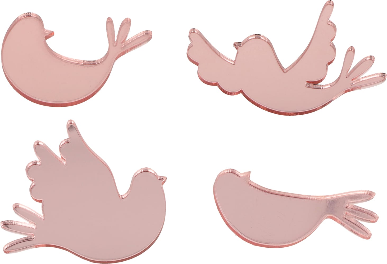 4 silhouettes oiseaux bicolores miroir - Artemio
