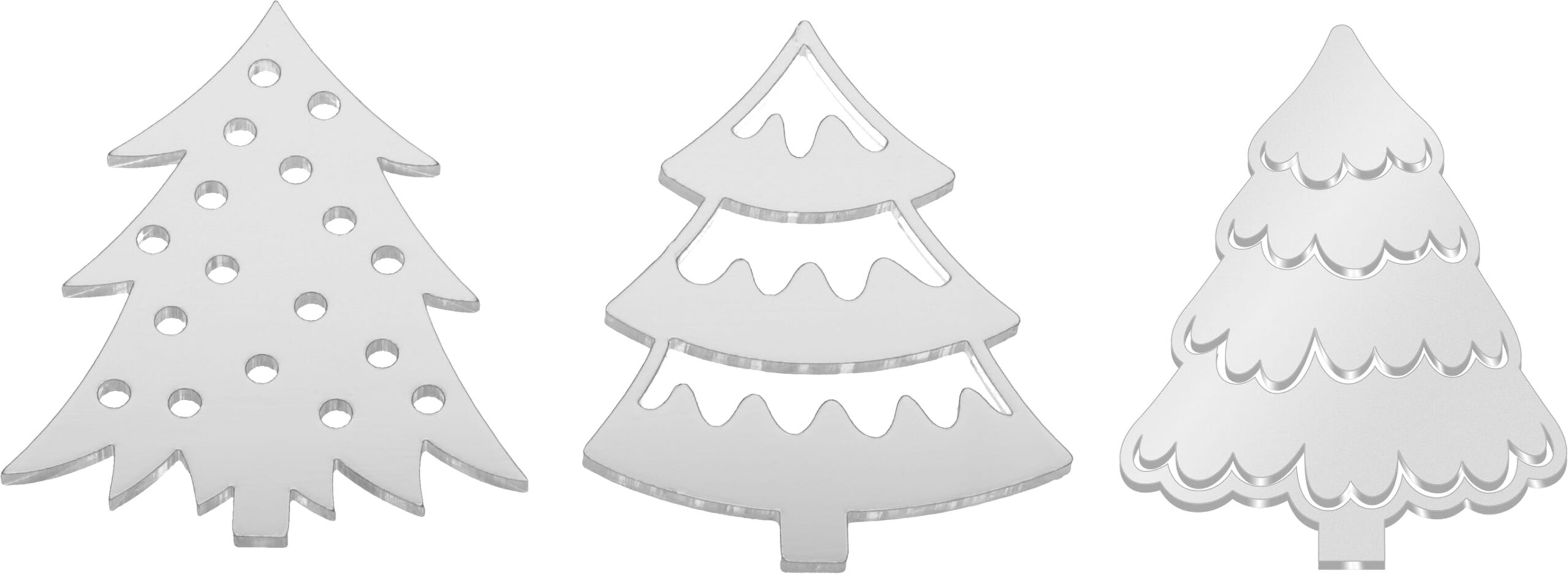 3 silhouettes sapins bicolores miroir - Artemio