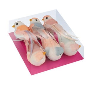 6 oiseaux couleur sur pince - 12x3,5x3 cm - Artemio