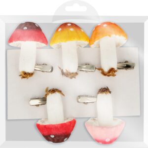 
5 champignons sur pince 3,5x4,5x3,5 cm - Artemio