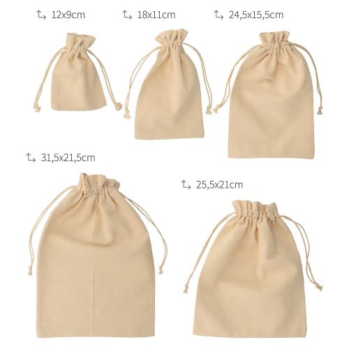 5 pochettes écru - toile - Artemio