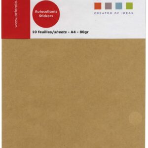 10 feuilles A4 kraft autocollants - Artemio