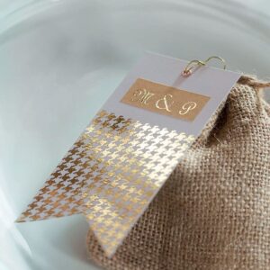 4 pochettes personnalisable jute - 9x11.5 cm - toile - Artemio