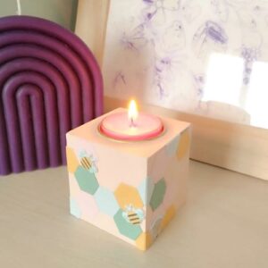 Petit bougeoir 6x6 cm bois - Artemio