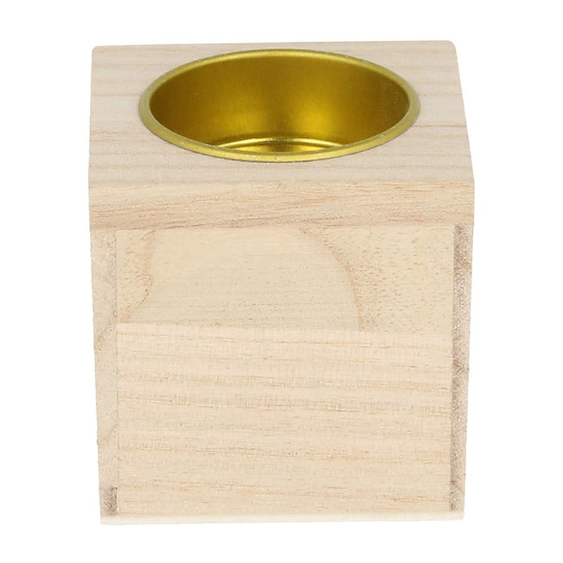 Petit bougeoir 6x6 cm bois - Artemio