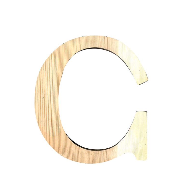 Lettre C - 19 cm - bois - Artemio