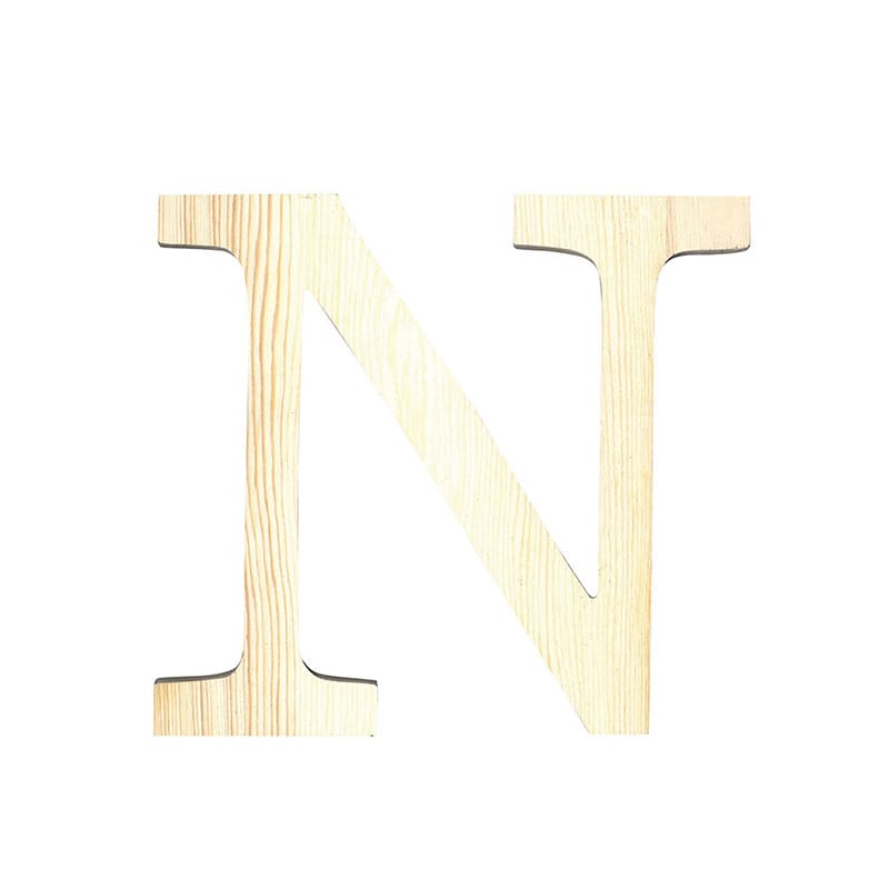 Lettre N - 19 cm - bois - Artemio