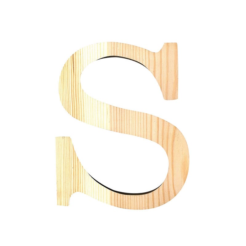 Lettre S - 19 cm - bois - Artemio