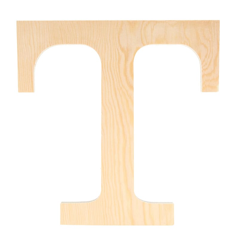 Lettre T - 19 cm - bois - Artemio