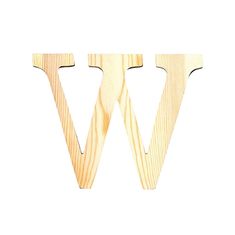 Lettre W - 19 cm - bois - Artemio