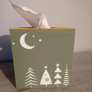Boîte mouchoirs carrée 14x13x13 cm bois - Artemio
