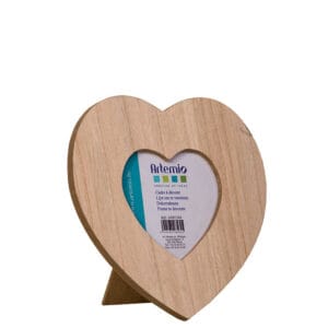Cadre photo cœur - 17,5x17,5 cm - bois - Artemio