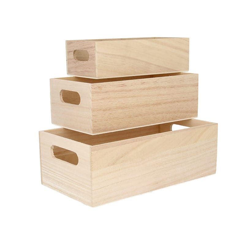 3 boîtes gigognes casiers bois - Artemio