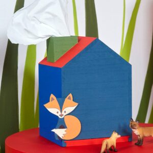 Boîte mouchoirs maison 13x13x19 cm bois - Artemio
