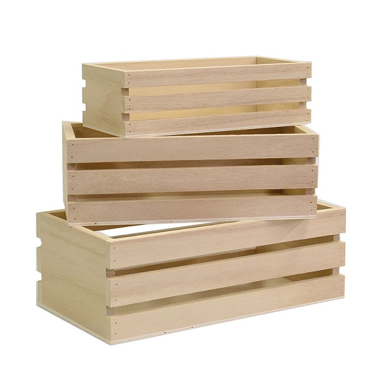 3 boîtes gigognes casiers bois - Artemio