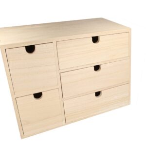 Meuble 5 tiroirs 35x15x26 cm bois - Artemio