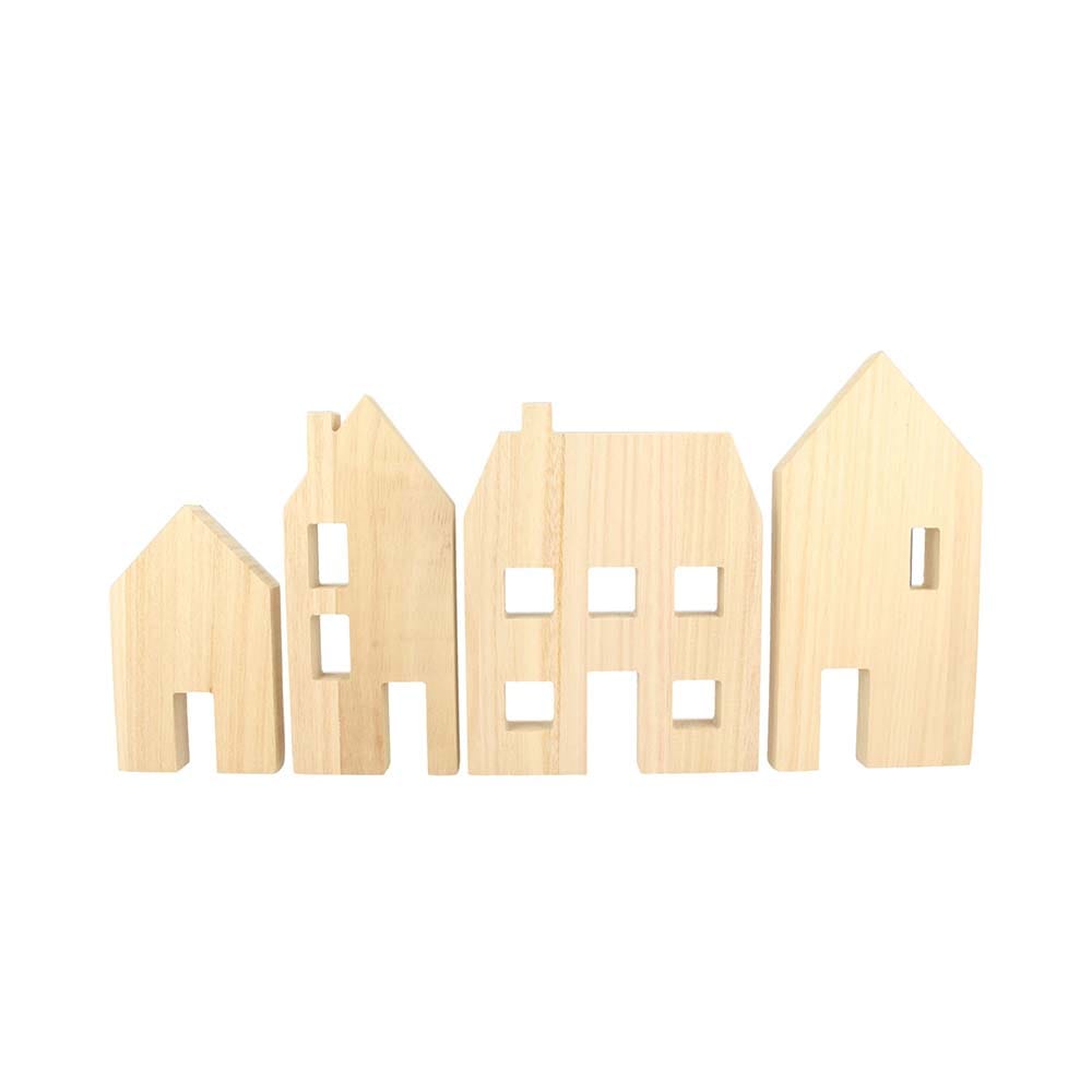 Set 4 maisons - bois - Artemio
