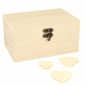 Boîte 53 cœurs 15x10x8 cm - bois - Artemio
