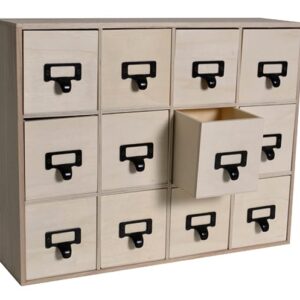 Meuble 12 tiroirs - 41,5x11x32,5 cm - bois - Artemio