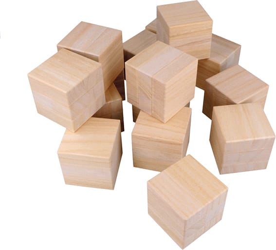 16 cubes + plateau 26,5x26,5x6,5 cm - bois - Artemio