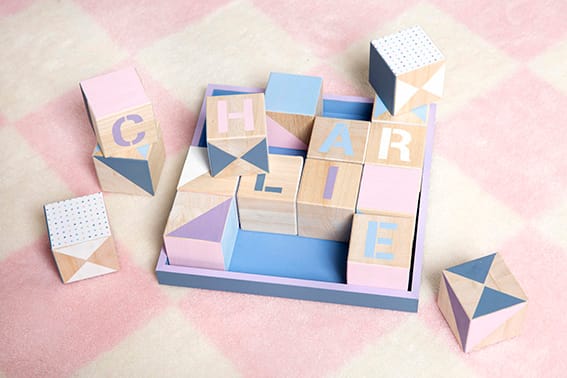 16 cubes + plateau 26,5x26,5x6,5 cm - bois - Artemio