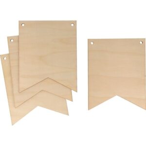 4 fanions 12x15 cm - bois - Artemio