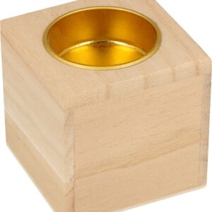 6 bougeoirs 6x6 cm bois - Artemio