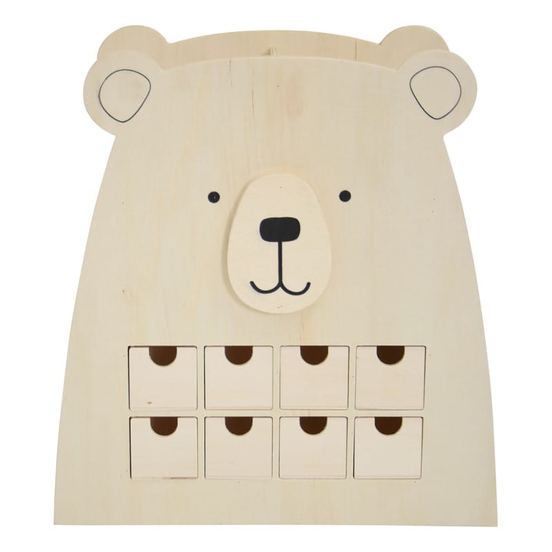 Calendrier de l'Avent ours 33x35,5x13,5 cm - Artemio