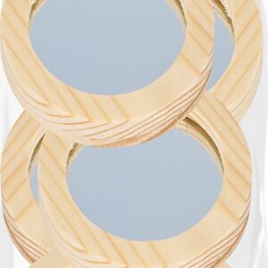 6 miroirs 7,5 cm - bois - Artemio