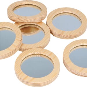 6 miroirs 7,5 cm - bois - Artemio