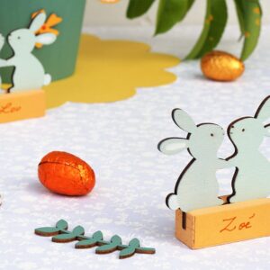 6 porte-noms lapins - bois - Artemio