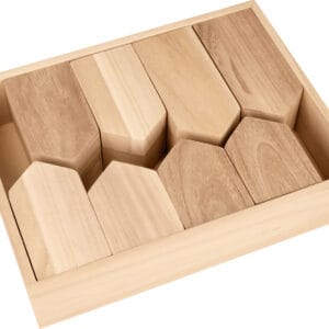 Maisons + plateau 24x5,5x18 cm - bois - Artemio