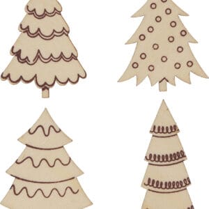 4x3 silhouettes en bois sapins - Artemio