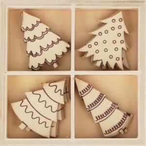 4x3 silhouettes en bois sapins - Artemio
