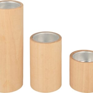 3 bougeoirs recto / verso en bois - Artemio