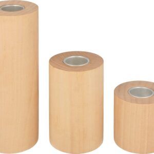 3 bougeoirs recto / verso en bois - Artemio