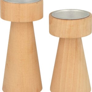 2 bougeoirs en bois - Artemio