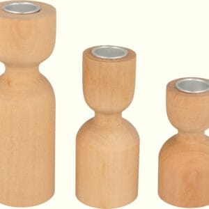3 bougeoirs en bois - Artemio